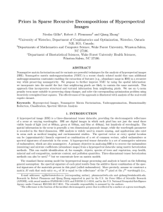 Priors in Sparse Recursive Decompositions of Hyperspectral Images