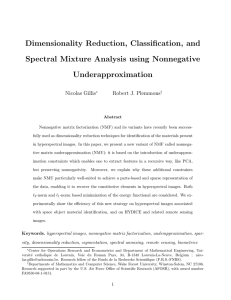 Dimensionality Reduction, Classification, and Spectral Mixture Analysis using Nonnegative Underapproximation