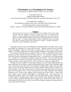 Christianity as a Foundation for Science Faculty Fellowship Forum