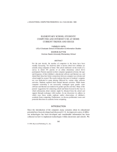 ELEMENTARY SCHOOL STUDENTS’ COMPUTER AND INTERNET USE AT HOME: