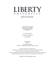 Academic Policy Handbook Liberty University Online Undergraduate Programs