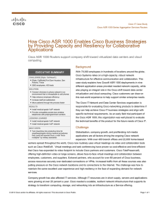 How Cisco ASR 1000 Enables Cisco Business Strategies