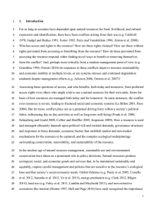 1. Introduction For as long as societies have depended upon natural resources... expression and identification, there have been conflicts arising from their...