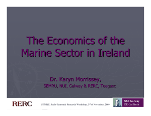 The Economics of the Marine Sector in Ireland Dr. Karyn Morrissey,
