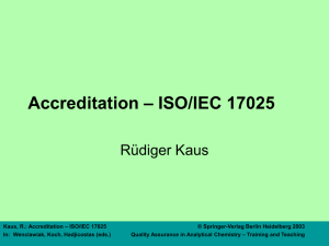 – ISO/IEC 17025 Accreditation Rüdiger Kaus