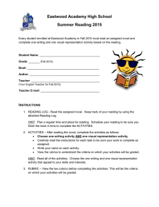 Eastwood Academy High School Summer Reading 2015