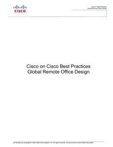 Cisco on Cisco Best Practices Global Remote Office Design