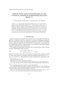Mathematical Research Letters L GROUND STATE MASS CONCENTRATION IN THE