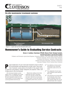 Homeowner's Guide to Evaluating Service Contracts On-site wastewater treatment sys tems B-6171 7-05