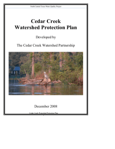 Cedar Creek Watershed Protection Plan Developed by The Cedar Creek Watershed Partnership