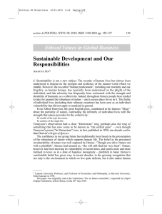 Ethical Values in Global Business Sustainable Development and Our Responsibilities