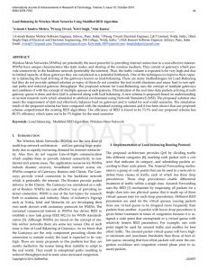 Load Balancing In Wireless Mesh Networks Using Modified RED Algorithm