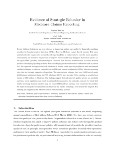 Evidence of Strategic Behavior in Medicare Claims Reporting Hamsa Bastani Joel Goh