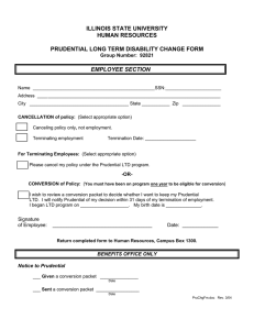 ILLINOIS STATE UNIVERSITY HUMAN RESOURCES PRUDENTIAL LONG TERM DISABILITY CHANGE FORM
