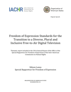 Freedom of Expression Standards for the Inclusive Free-to-Air Digital Television