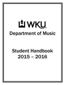 Department of Music  Student Handbook 2015 – 2016