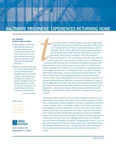 t BALTIMORE PRISONERS’ EXPERIENCES RETURNING HOME 1