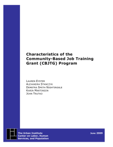 Characteristics of the Community-Based Job Training Grant (CBJTG) Program