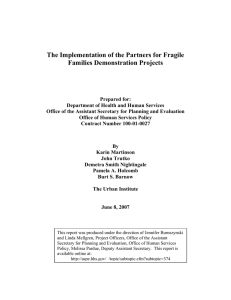 The Implementation of the Partners for Fragile Families Demonstration Projects