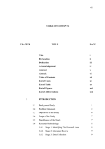 vii  TABLE OF CONTENTS CHAPTER