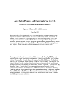 Aid, Dutch Disease, and Manufacturing Growth