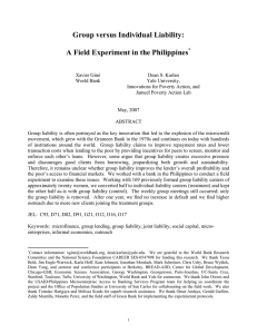 Group versus Individual Liability: A Field Experiment in the Philippines