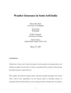 Weather Insurance in Semi-Arid India