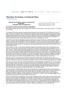 &#34;Spending&#34; the Surplus: Counting the Ways C. Eugene Steuerle