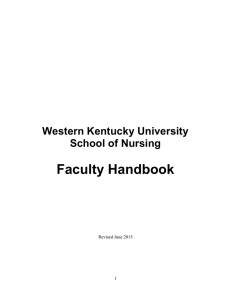 Faculty Handbook  Western Kentucky University School of Nursing