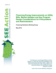 Financing Energy Improvements on Utility Bills: Market Updates and Key Program