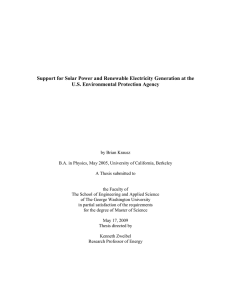 Support for Solar Power and Renewable Electricity Generation at the
