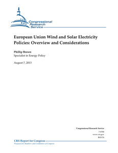 European Union Wind and Solar Electricity Policies: Overview and Considerations Phillip Brown