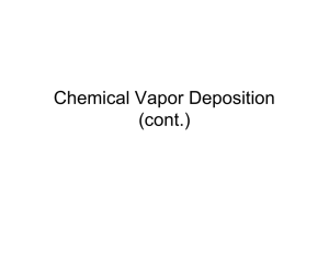 Chemical Vapor Deposition (cont.)
