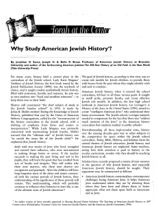 Why Study American Jewish  History*?