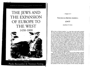THE JEWS AND THE EXPANSION OF  EUROPE TO THE WEST