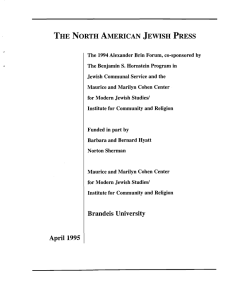 THE NORTH AMERICAN JEWISH PRESS