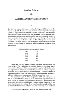 AMERICAN JEWISH HISTORY Jonathan D.  Sarna
