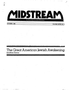 The Great American Jewish Awakening -·' -4 /