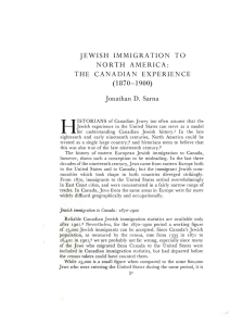 H (1870-1900) JEWISH  IMMIGRATION  TO NORTH  AMERICA: