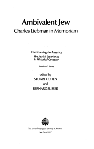 Ambivalent jew Charles Liebman in Memoriam edited by