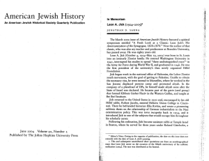 American Jewish  History (I924-2oos)*