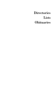 Directories Lists Obituaries