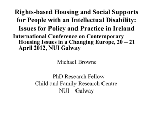 Rights-based Housing and Social Supports for People with an Intellectual Disability:
