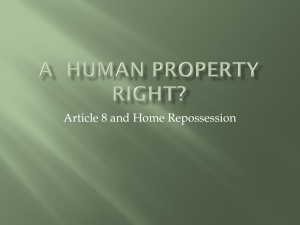 Article 8 and Home Repossession