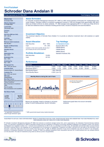 Schroder Dana Andalan II Fund Factsheet About Schroders