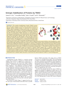 Entropic Stabilization of Proteins by TMAO Samuel S. Cho, Govardhan Reddy,