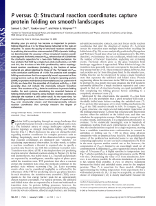 P versus Q: Structural reaction coordinates capture Samuel S. Cho*