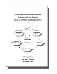 Environmental Management Systems: An Implementation Guide for Small and Medium-Sized Organizations NSF International