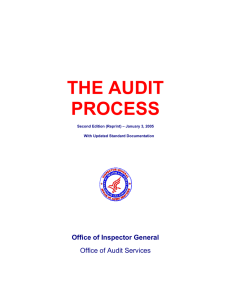 THE AUDIT PROCESS  Office of Inspector General