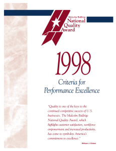 1998 Criteria for Performance Excellence